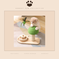 Sisal Play Tower — Wood Base, Scratch Post & Feather Teaser