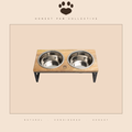 Mango Wood Elevated Feeder — Handcrafted, Dual Stainless Bowls
